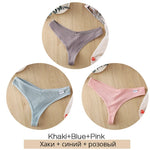 3Pcs/Set Women Cotton Thongs Panties Sexy Low Waist G-String Briefs Ladies Brazilian Lingerie Girls Breathable Intimates Bikini