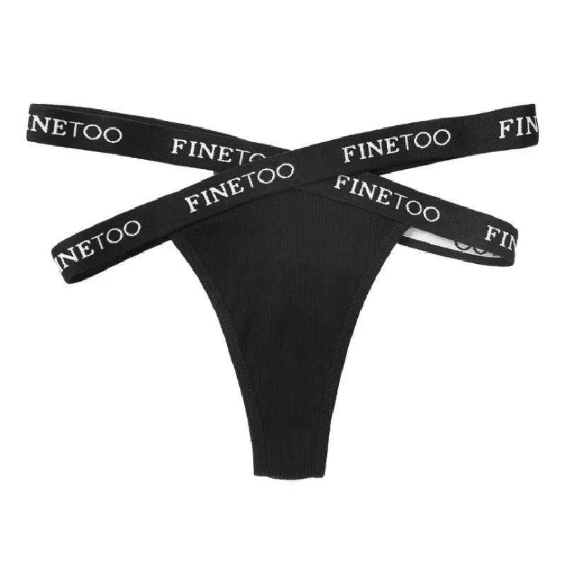 1PC FINETOO Women Panties Front Cross Cotton Lingerie Sexy Low WaistColor Thongs Ladies Underwear Fashion Soft Underpants