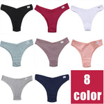 FINETOO Women's Cotton Panties Ladies Sexy V Waist Brazilian Underwear Female T-Back Briefs Panty M-XL Girls Intimates Lingerie