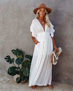Crochet White Knitted Beach Cover Up Dress Tunic Long Pareos Bikinis Cover Ups Swim Cover Up Robe Plage Beachwear