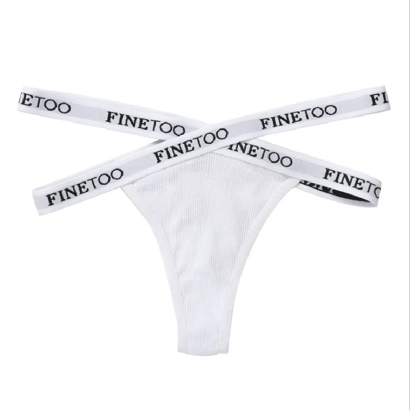 1PC FINETOO Women Panties Front Cross Cotton Lingerie Sexy Low WaistColor Thongs Ladies Underwear Fashion Soft Underpants