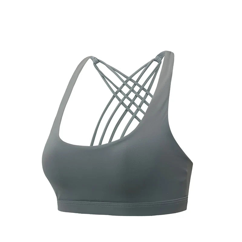 New Fitness Sports Bra for Women Push Up Cross Back Shockproof Running Gym Training Workout Yoga Underwear Crop Tops