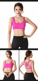 New Fitness Sports Bra for Women Push Up Cross Back Shockproof Running Gym Training Workout Yoga Underwear Crop Tops