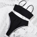 ZTVitality Sexy Bikinis Solid Push Up Bikini 2021 Hot Sale Padded Bra Straps High Waist Swimsuit Female Swimwear Women Biquini