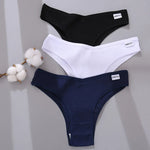 3Pcs/Set Cotton Women Briefs Sexy Low Rise Panties Female Seamless Underwear Breathable Underpants Girls M-XL Intimates Lingerie