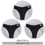 3Pcs/Set Cotton Women Briefs Sexy Seamless Brazilian Panties Female Low Rise Underwear Breathable Underpants Girls M-XL Intimate