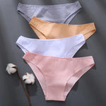 Sexy Low Waist Briefs Panties Plus Size M-XXL Cotton Lingerie Female Breathable Underwear 7 Solid Color Girls Intimates Lingerie