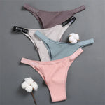 Sexy Low Rise Cotton Panties for Women Female Briefs Pantys LadiesLetter Belt Underwear Girls M-XL Intimates Lingerie FINETOO
