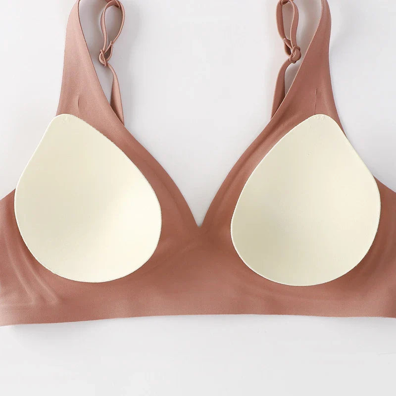 Women Seamless Bra Jelly Strip Wireless Push Up Bralette S-XL Top Sexy Lingerie Soft Tank Lady Breathable Underwear Breast Lift