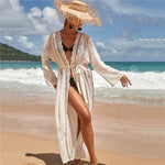 Crochet White Knitted Beach Cover Up Dress Tunic Long Pareos Bikinis Cover Ups Swim Cover Up Robe Plage Beachwear