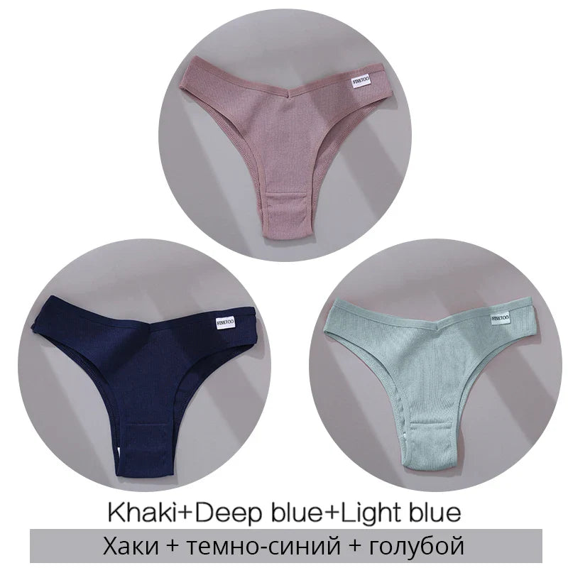 3Pcs/Set Cotton Women Briefs Sexy Low Rise Panties Female Seamless Underwear Breathable Underpants Girls M-XL Intimates Lingerie