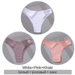 3Pcs/Set Cotton Women Briefs Sexy Low Rise Panties Female Seamless Underwear Breathable Underpants Girls M-XL Intimates Lingerie