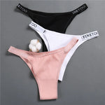 Sexy Low Rise Cotton Panties for Women Female Briefs Pantys LadiesLetter Belt Underwear Girls M-XL Intimates Lingerie FINETOO
