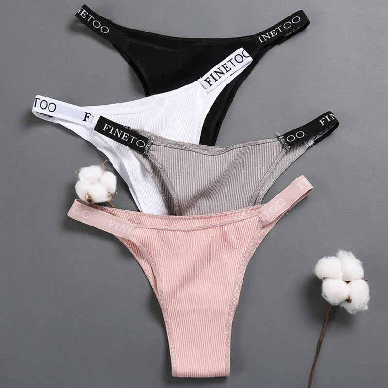 3Pcs/Set Cotton Panties Women Letter Belt Lace Sexy Briefs Seamless Low Rise Underwear Ladies M-XL Underwear Girls Lingerie New