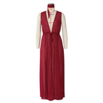 Loose Chiffon Beach Dress Sexy Women Solid Elegant Split Summer Maxi Dress Vestidos