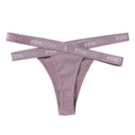 Women's Low Waist Bikini Briefs Seamless Thongs Panties Female Cotton G-String Underwear Ladies Letter Belt Lingerie M-XL Girls