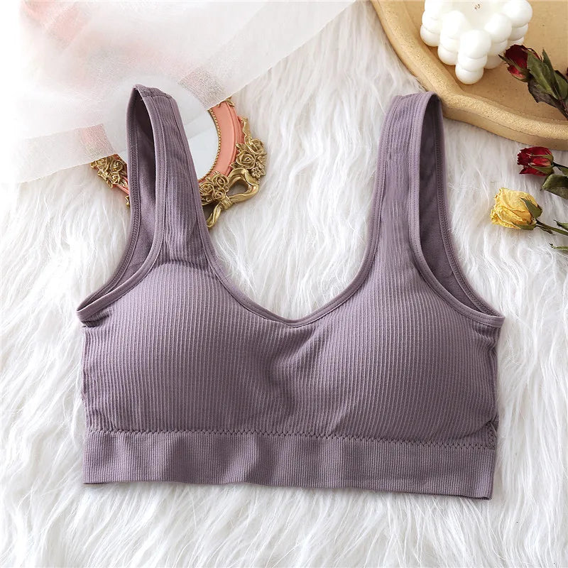 FINETOO Padded Tube Tops Sexy Crop Top Seamless Underwear U-Back Wrapped Chest Streetwear Female Fitness Tops Tank Lingerie 2020