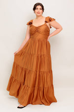 SUMMER MILK RUST WOVEN MAXI DRESS