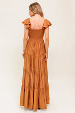 SUMMER MILK RUST WOVEN MAXI DRESS