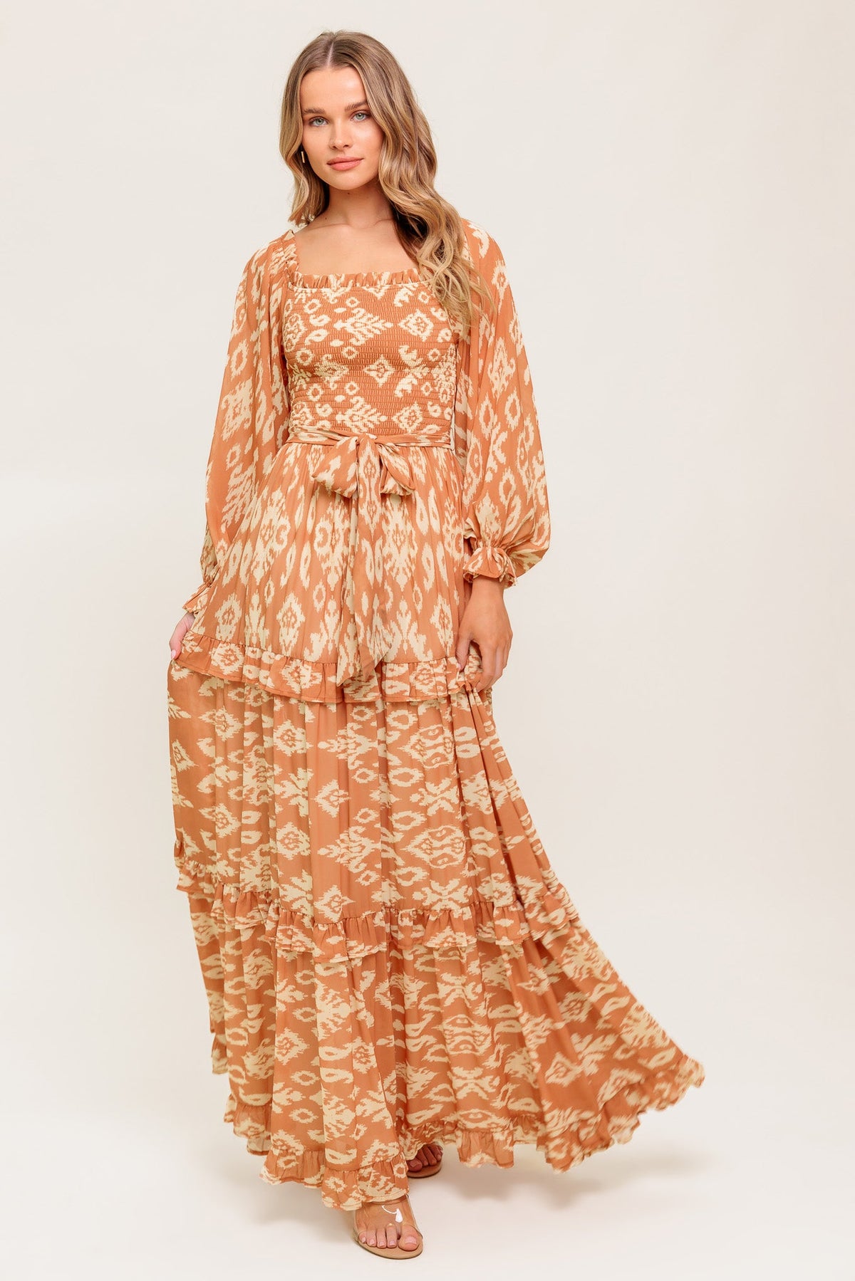 COSMOPOLITAN ELEGANCE WOVEN MAXI DRESS