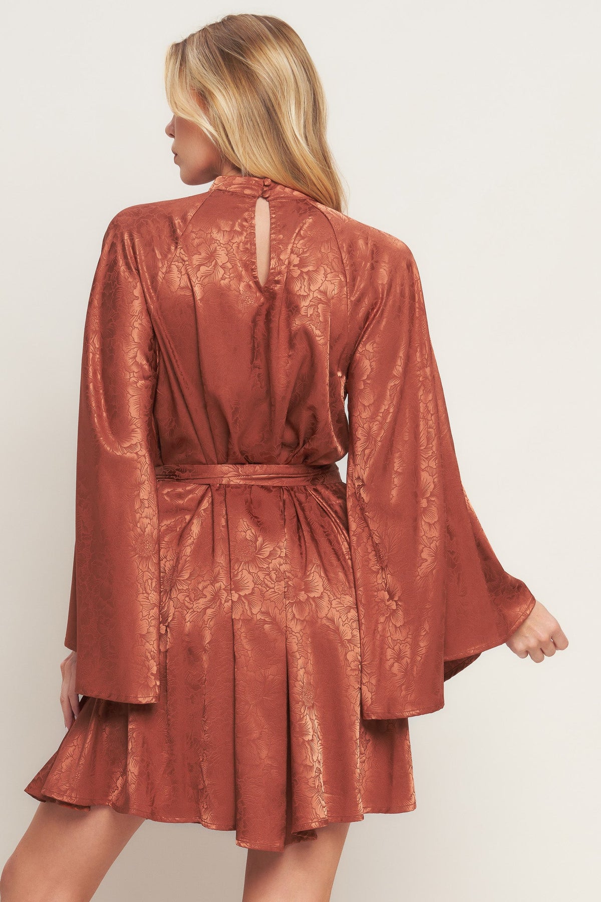 BY ANY MEANS WOVEN SATIN MINI DRESS