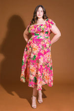 HAPPIEST HERE WOVEN MIDI DRESS