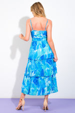 TAKE A VACATION OCEAN WOVEN MIDI DRESS