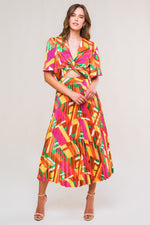IRRESISTIBLE FUN WOVEN MIDI DRESS