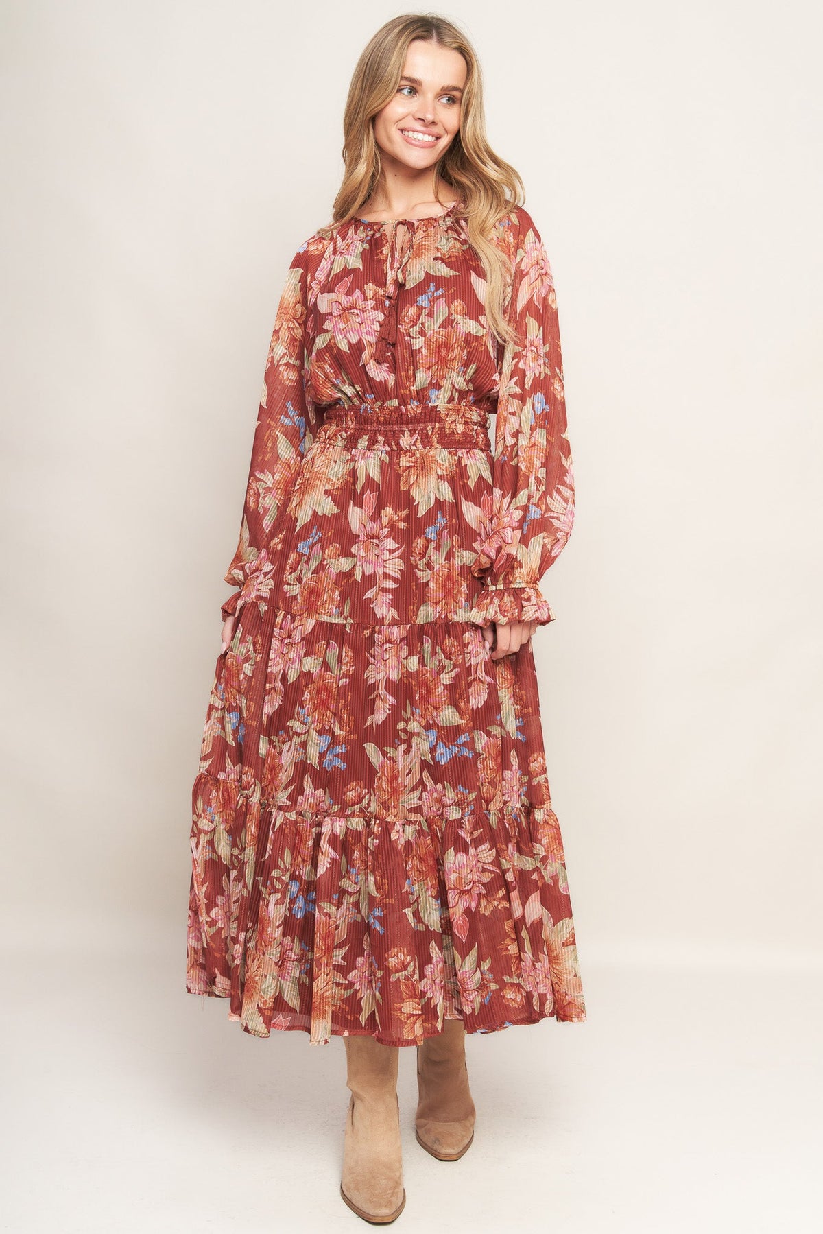 FOREST PARK WOVEN MIDI DRESS