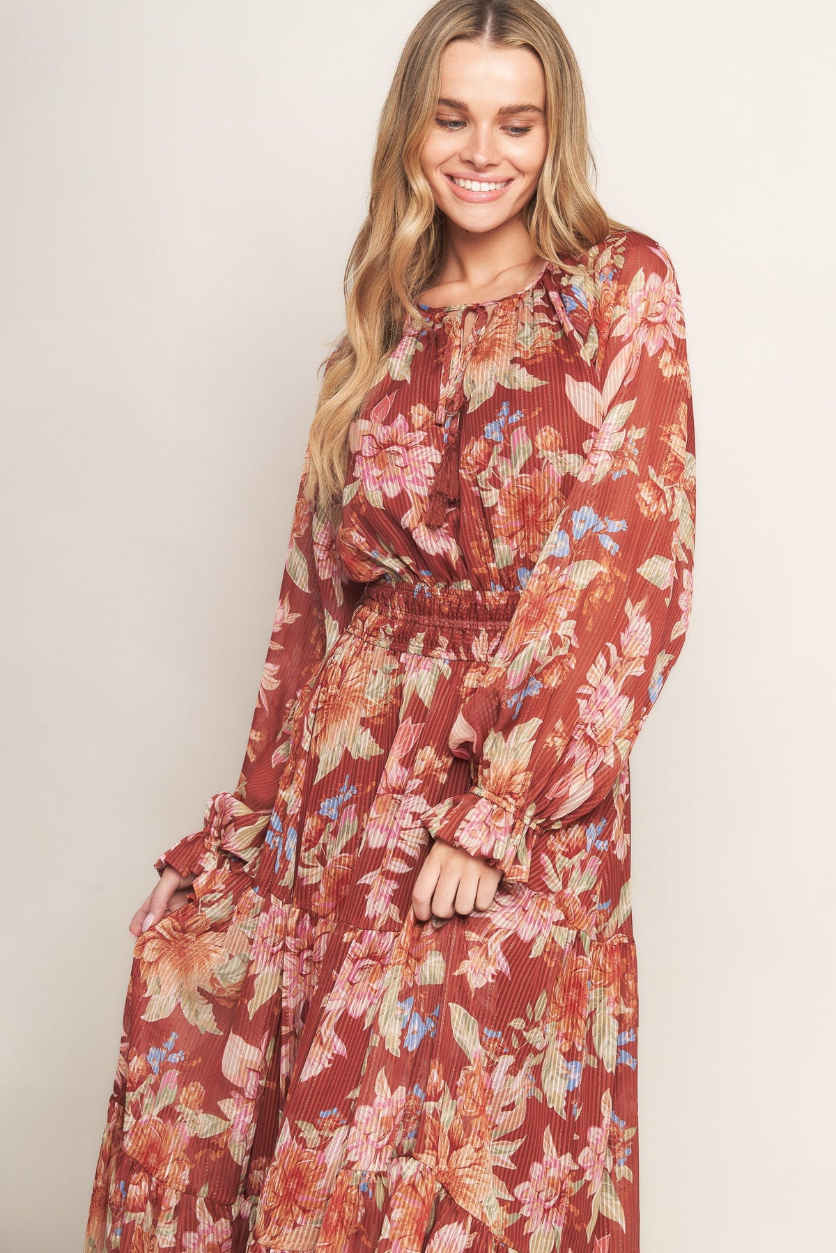 FOREST PARK WOVEN MIDI DRESS