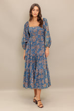 CIRCLE OF FRIENDS DENIM MIDI DRESS