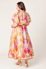 MAKING IT RIGHT IVORY FLORAL WOVEN MIDI DRESS