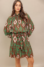 WILD TERRACOTTA WOVEN MINI DRESS
