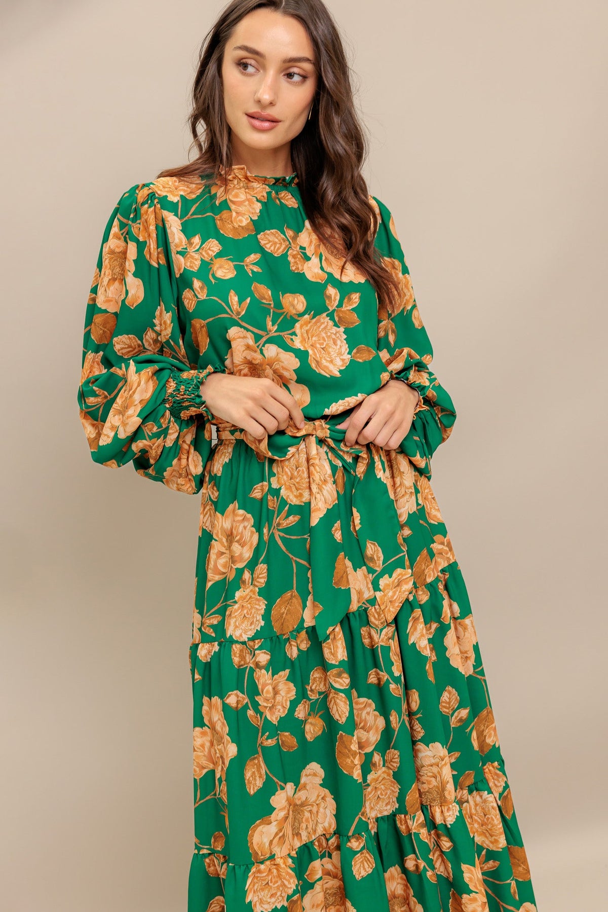 SONGS ABOUT YOU WOVEN MIDI DRESS