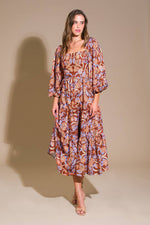 KEEPPING TABS WOVEN MIDI DRESS