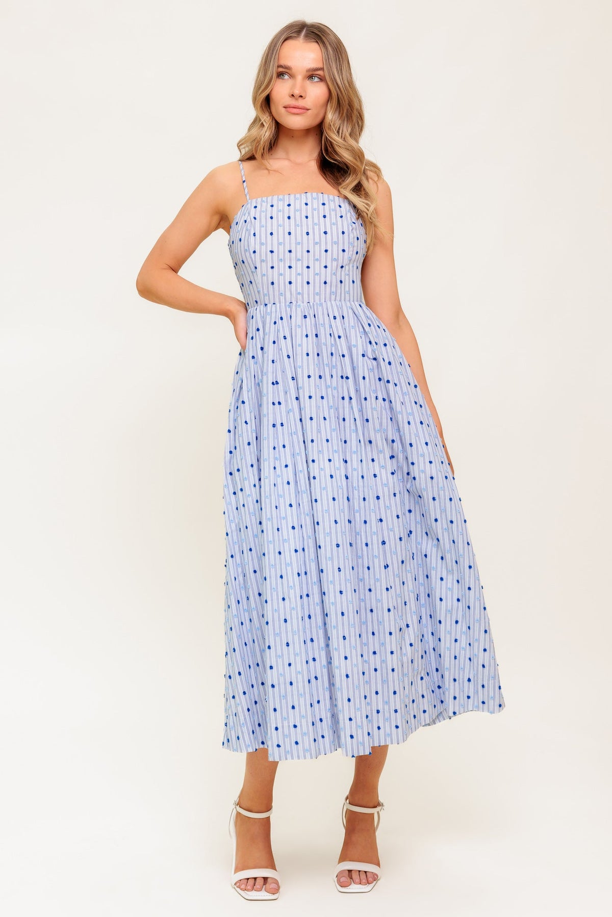 CHASE THE DAY WOVEN MIDI DRESS