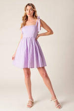 NIGHT TO REMEMBER LAVENDER WOVEN MINI DRESS