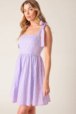 NIGHT TO REMEMBER LAVENDER WOVEN MINI DRESS