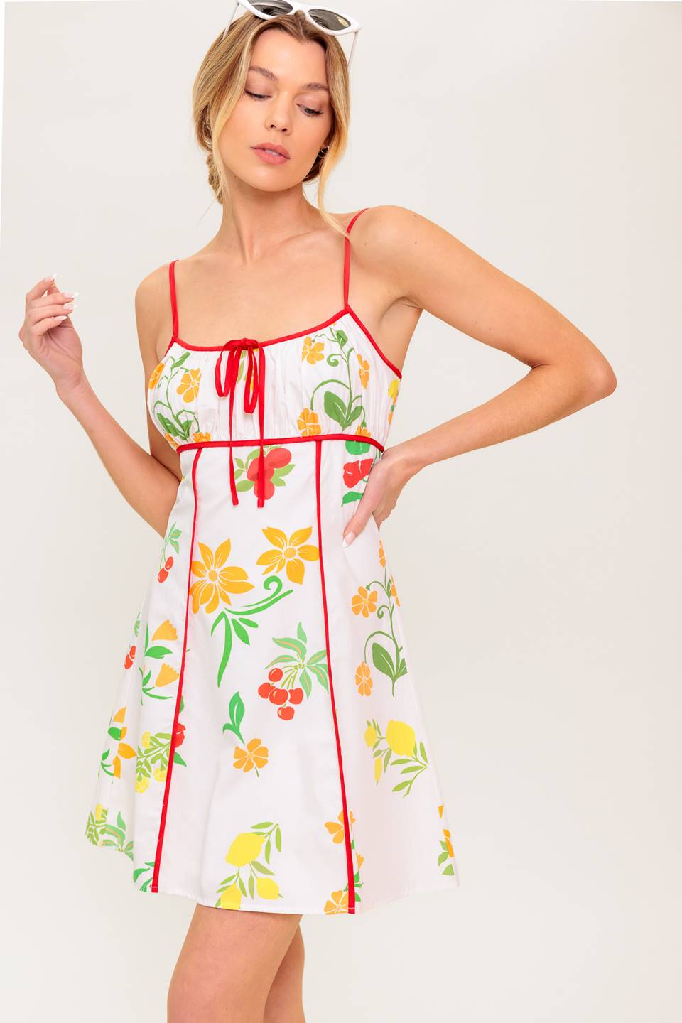 HEART OF GOLD WOVEN MINI DRESS