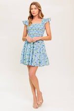 FAIRFAX GERANIUM WOVEN MINI DRESS