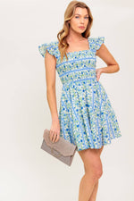 FAIRFAX GERANIUM WOVEN MINI DRESS