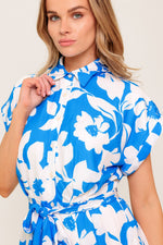 CITRUS CRUSH BLUE WOVEN MINI DRESS