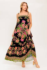 SUMMER GLOW BLACK WOVEN MAXI DRESS