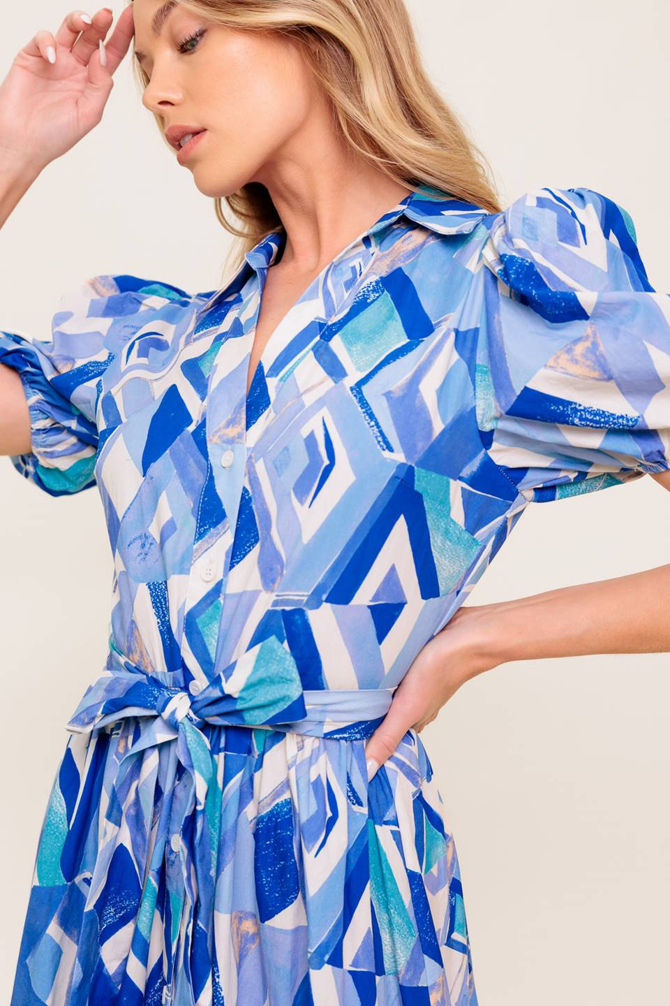 FAITHFUL WISH OYSTER WOVEN MDI DRESS