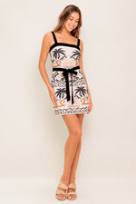 TROPIC NOIR WOVEN MINI DRESS
