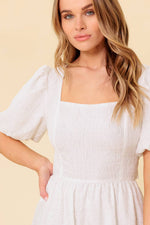 SLEEK DEDICATION IVORY WOVEN MDI DRESS