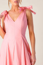 ON THE RIGHT TRACK PEACH WOVEN MIDI DRESS