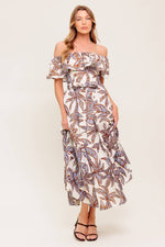 LILY GARDEN LAVENDER WOVEN MIDI DRESS