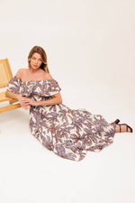 LILY GARDEN LAVENDER WOVEN MIDI DRESS