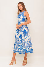 OCEAN PETALS WOVEN MIDI DRESS